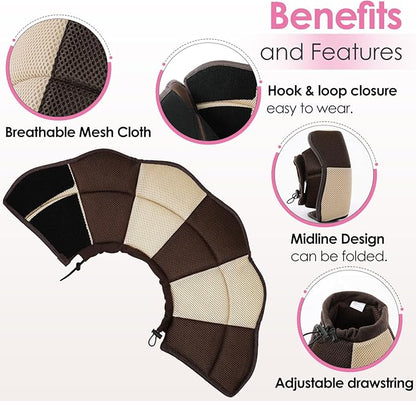 AOFITEE Dog Cone - Soft Cone for Dogs After Surgery, Comfy Cones for Large Dogs to Stop Licking, Adjustable Soft Dog Cone Collar, Elizabethan Pet E-Collar for Wound Healing, Brown Large