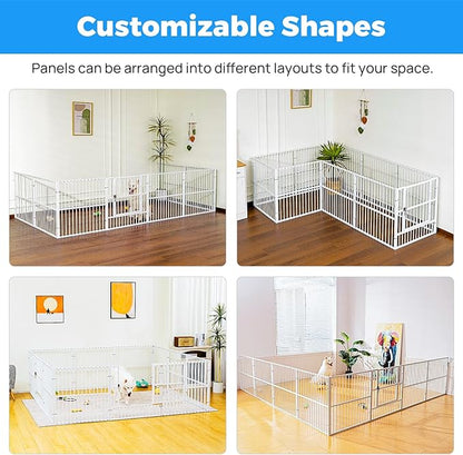 Dog Playpen - 32" Height Dog Pen, Heavy Duty Puppy Pen with Door, Safe & Sturdy, Easy Assemble for Indoor/Outdoor Pet Playpen