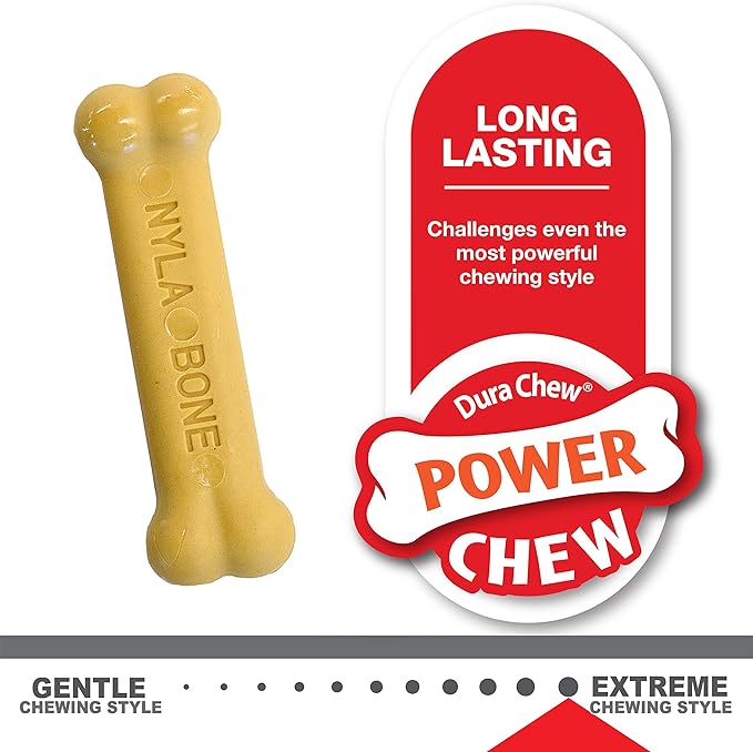 Nylabone New Puppy Starter Kit, Puppy Teething Toys, Chew Bones for Puppies, Peanut Butter & Chicken Flavor, X-Small Dogs - Up to 15 lbs., 2 Pack