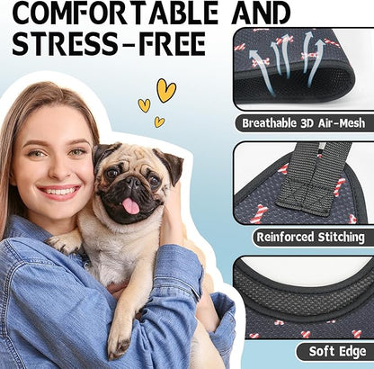 Supet Dog Grooming Hammock Harness for Dogs Cats, Relaxation Pet Nail Clipper Hammock, Restraint Dog & Large Animal Leashes Sling for Groomingk for Nail Trimming (Black Currant, L)