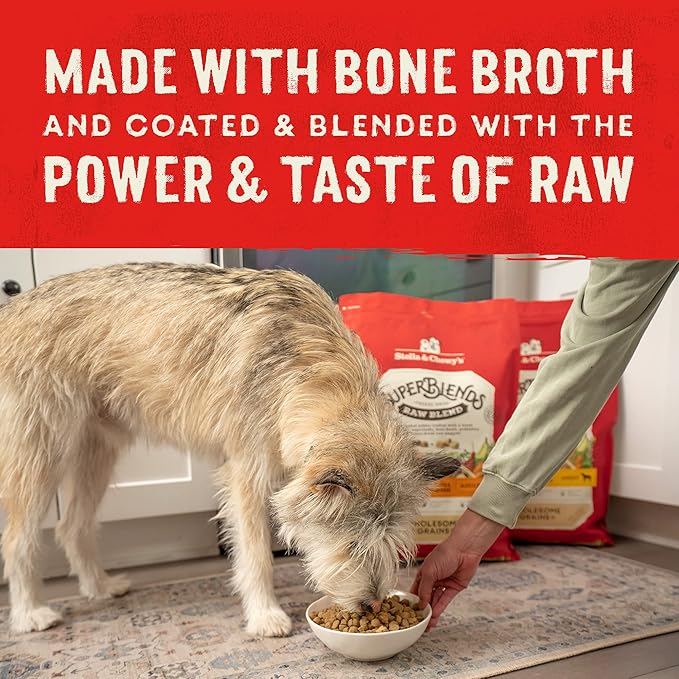 Stella & Chewy's SuperBlends Raw Blend Wholesome Grains Grass-Fed Beef, Beef Liver & Lamb Recipe with Superfoods, 21 lb. Bag