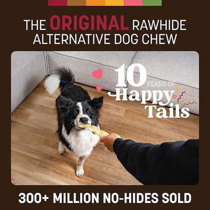Earth Animal No Hide Strips - Natural Rawhide Free Dog Chew Strips, Beef - 16 Count