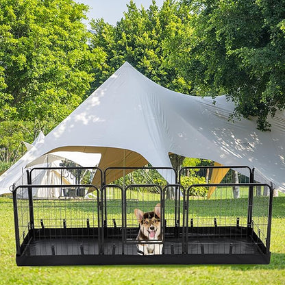PJYuCien Rectangle Dog Playpen Bottom - Fits 8 Panels, 24'' Width, 24''x72'' Size, 600D Oxford Cloth, Waterproof