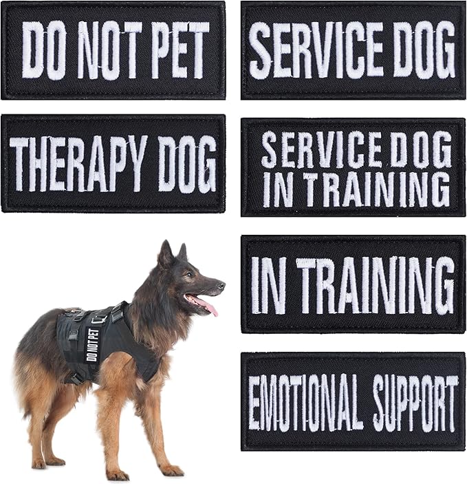 Pistha 12 Pieces Removable Tactical Dog Harness Service Dog Vest Patches Do Not Pet in Training and Emotional Support Dog Vest Patches(3.6 x 1.6Inch)