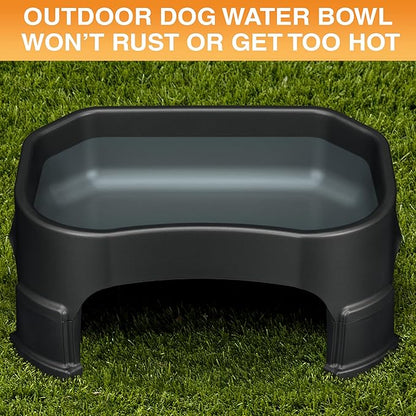 Neater Pet Brands Extra Large Water Bowl for Dogs, Elevated Outdoor Dog Water Bowl (1.25 Gallon XL Capacity), Big Trough Style Food Dish for Indoors or Outside, No Spill Large Dog Bowls, Black