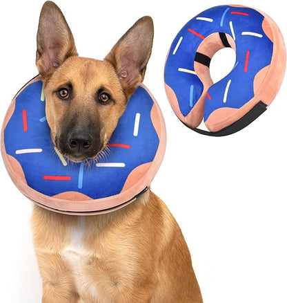 Inflatable Dog Cone Collar After Surgery, Soft Dog Neck Donut Collar, Blow up Donut E-Collar for Small Medium Large Dogs and Cats, Dogs Recovery Cone Alternative