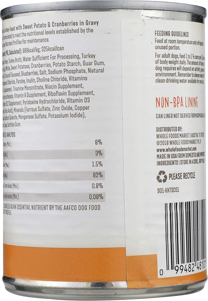 Whole Paws, Grain-Free Wet Dog Food, Turkey Feast with Sweet Potato & Cranberries in Gravy, 13.2 Ounce