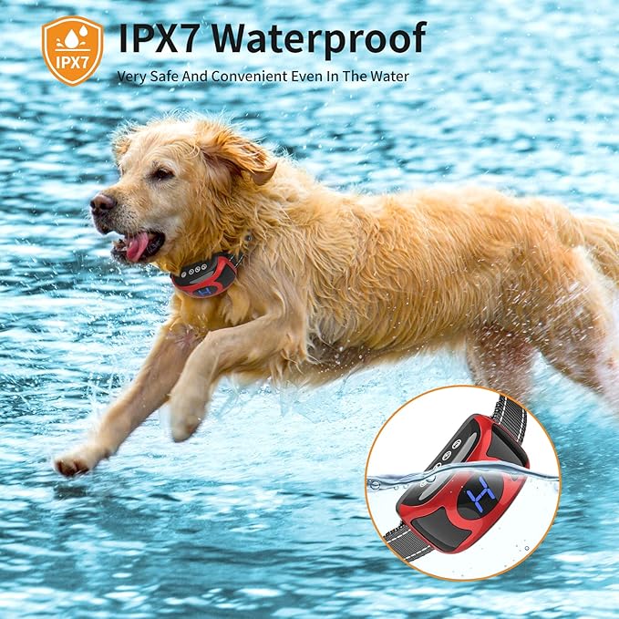 2 Pack No Shock Vibration Bark Collar for Large & Medium Dogs - Safe & Humane Dog Bark Collar with Beep & Vibration, 3 Adjustable Sensitivity Levels, 100% IPX7 Waterproof Dog Training Collar