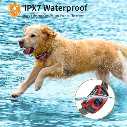 2 Pack No Shock Vibration Bark Collar for Large & Medium Dogs - Safe & Humane Dog Bark Collar with Beep & Vibration, 3 Adjustable Sensitivity Levels, 100% IPX7 Waterproof Dog Training Collar