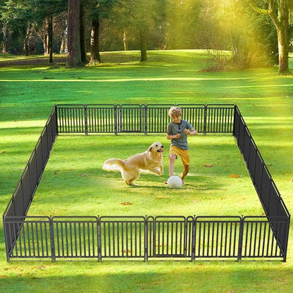 New Thickened Version Dog Playpen, 32 Inch Dog Fences for The Yard, Portable Outdoor Dog Playpen for Large/Medium/Small Dogs, Foldable Metal Dog playpen, with Doors (8 Panels, 32 Inch)