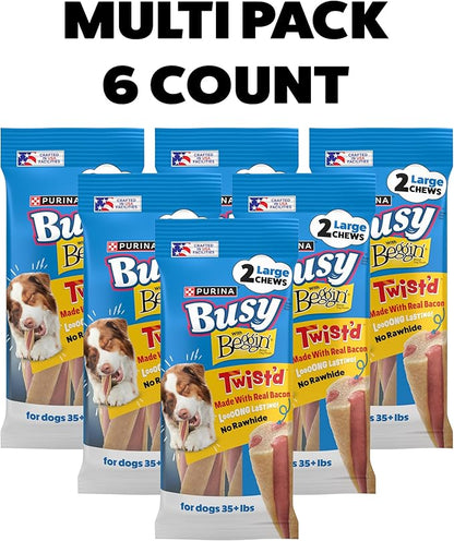 Purina Busy with Beggin’ Twist’d Adult Dog Chew Bone Treats - (Pack of 6) 2 ct. Pouches