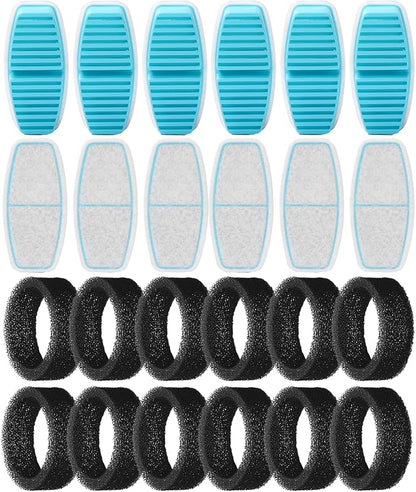 FOFNON Cat Fountain Replacement Filters: 24 Pet Fountain Filter for FOFNON Cat Water Fountains - 6 Months Set of Pet Fountains Filter - Including12 Pieces Filters + 12 Pieces Sponges