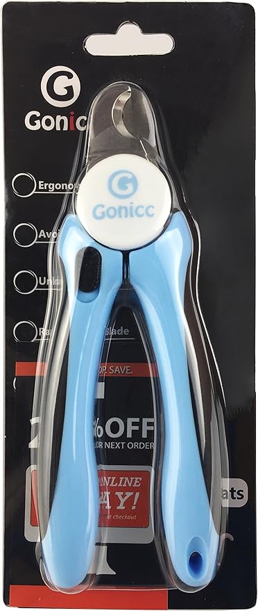 gonicc Dog & Cat Pets Nail Clippers and Trimmers - with Safety Guard to Avoid Overcutting, Free Nail File, Razor Sharp Blade - Professional Grooming Tool for Pets (for Medium to Small Dogs)