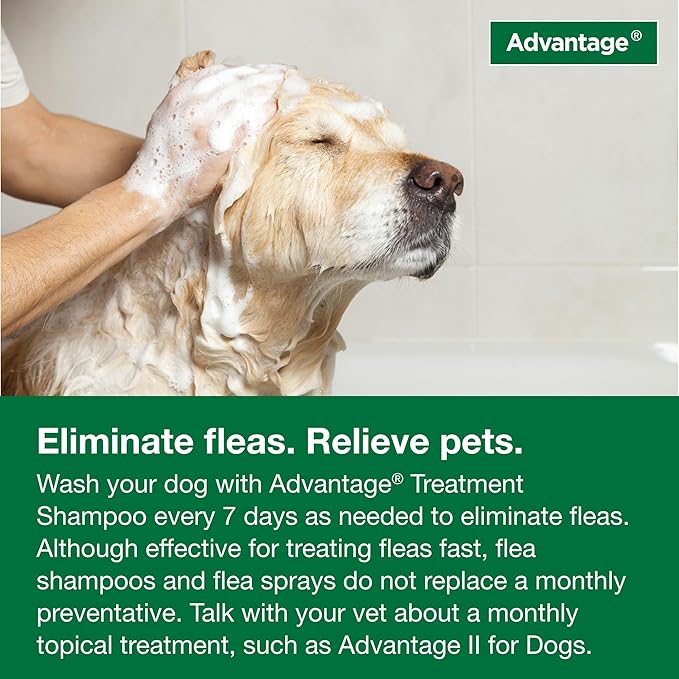 Advantage Dog Flea & Tick Shampoo for Puppies & Adult Dogs | Kills Fleas & Ticks | 24 oz.