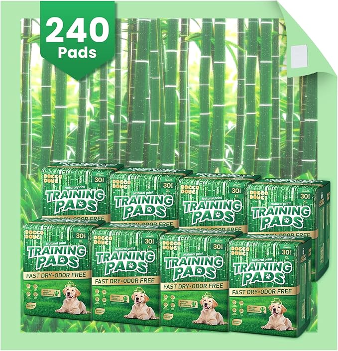 Puppy Pads XL 60 Count - 28"x34" Extra Large Pee Pads for Dogs Odor Blocking, Leak-Proof Potty Training Pad Super Absorbent, 6-Layer Leak-Bamboo Patterns Dog Pads