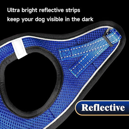 YIMEIS Dog Harness and Leash Set, No Pull Soft Mesh Pet Harness, Reflective Adjustable Puppy Vest for Small Medium Large Dogs, Cats (Royal Blue & Black, Medium (Pack of 1)