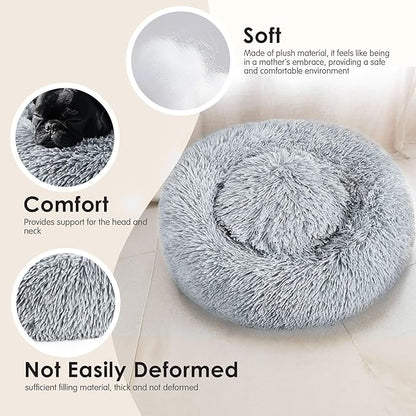 Extra Large Dog Beds, 36 Inch Human Dog Anxiety Relief Comfort Bed, Indestructible & Chew Proof Pet Beds (Light Grey)