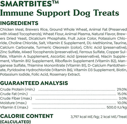 Greenies Smartbites Soft Dog Treats, Dog Immune Support Crunchy & Soft, Chicken Flavor, 8 oz. Pack