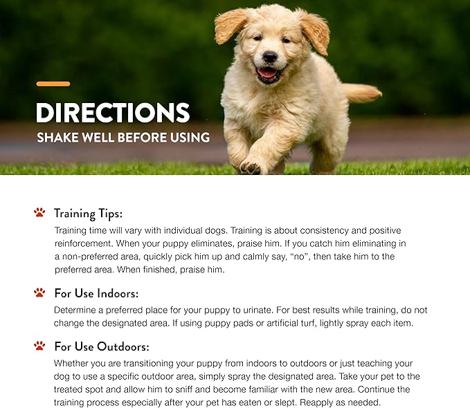 NaturVet – Potty Here Training Aid Spray | Attractive Scent Helps Train Puppies & Dogs Where To Potty | Formulated For Indoor & Outdoor Use | 32 oz