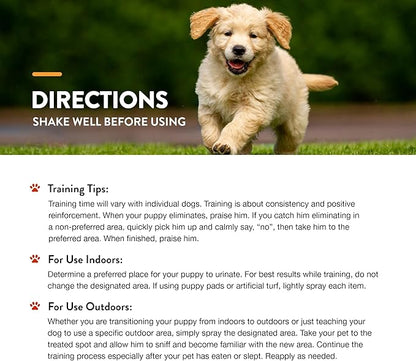 NaturVet – Potty Here Training Aid Spray | Attractive Scent Helps Train Puppies & Dogs Where To Potty | Formulated For Indoor & Outdoor Use | 32 oz
