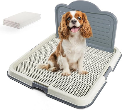 PAWISE Dog Pee Pad Holder Tray with Splash Guard, 23.6" Large Puppy Potty Training Pad Tray, Puppy Litter Box with High-Wall, Indoor Pet Toilet for Small to Medium Sized Dogs