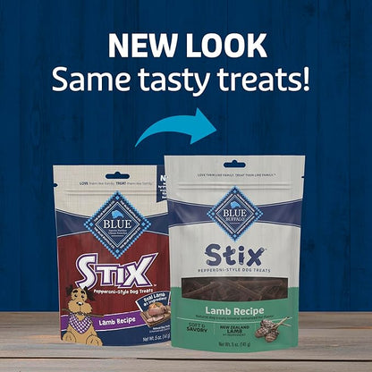 Blue Buffalo Stix Natural Soft Moist Dog Treats Lamb Recipe Bag