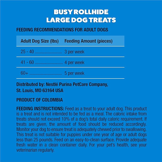 Purina Busy Rawhide Small/Medium Breed Dog Bones, Rollhide - (Pack of 12) 3 ct. Pouches