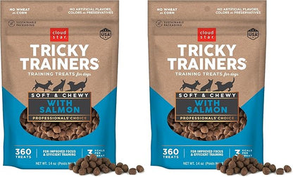 Cloud Star Tricky Trainers Chewy Dog Treats,Salmon,14 oz. Pouch,(Pack of 2)