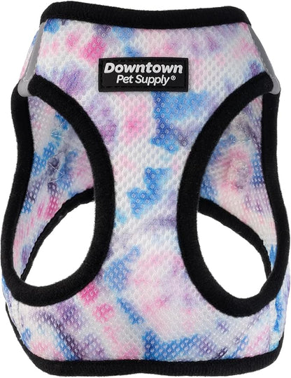 Downtown Pet Supply Step-in Dog Harness – No Pull, Adjustable Padded Mesh with Reflective Trim, Secure Buckle Strap – Comfortable & Breathable Small Dog Harness, Large, Tie Dye