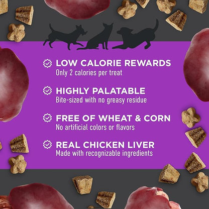 Cloud Star Tricky Trainers Crunchy Dog Training Treats 8 oz. Bag, Chicken Liver Flavor, Low Calorie Behavior Aid with 450 treats