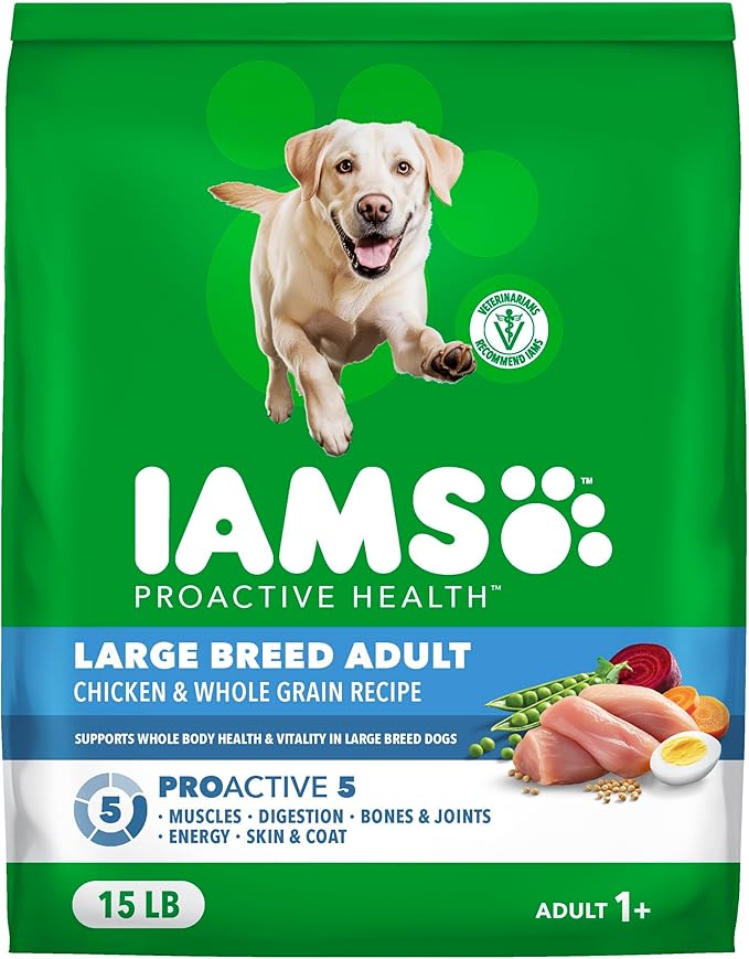 IAMS Proactive Health Large Breed Dry Dog Food, Adult Dry Dog Food for Large Breeds, Chicken, 15 lb.