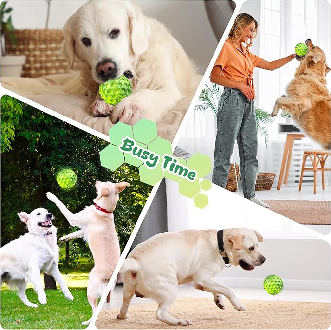 Tough Dog Chew Toys for Aggressive Chewers, Indestructible Dog Balls for Aggressive Chewers, Squeaky Balls for Dogs, Squeaky Toys for Large Dogs, Funny Heavy Duty Ball