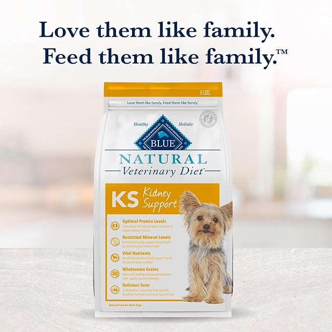Blue Buffalo Natural Veterinary Diet KS Kidney Support Dry Dog Food, Chicken 6-lb Bag