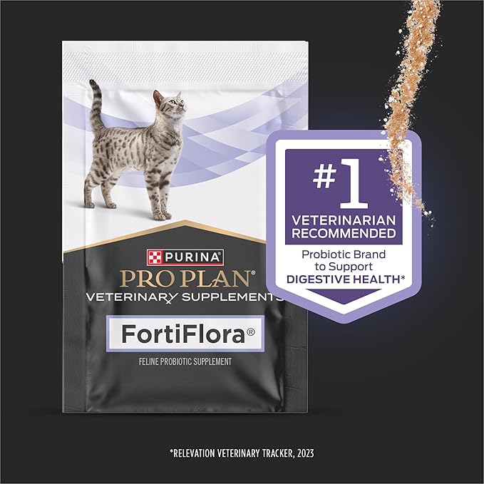 Purina Pro Plan Veterinary Supplements FortiFlora Cat Probiotic Supplement for Cats with Diarrhea 30 ct. Box (Pack of 3)