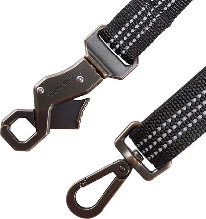 Carhartt Pet Durable Nylon Webbing Shock Absorbing Leash for Dogs, Reflective Stitching for Visibility, Black, Large