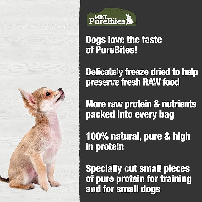 PureBites Mini Beef Liver Freeze Dried Dog Treats, 1 Ingredient, Made in USA, 3oz
