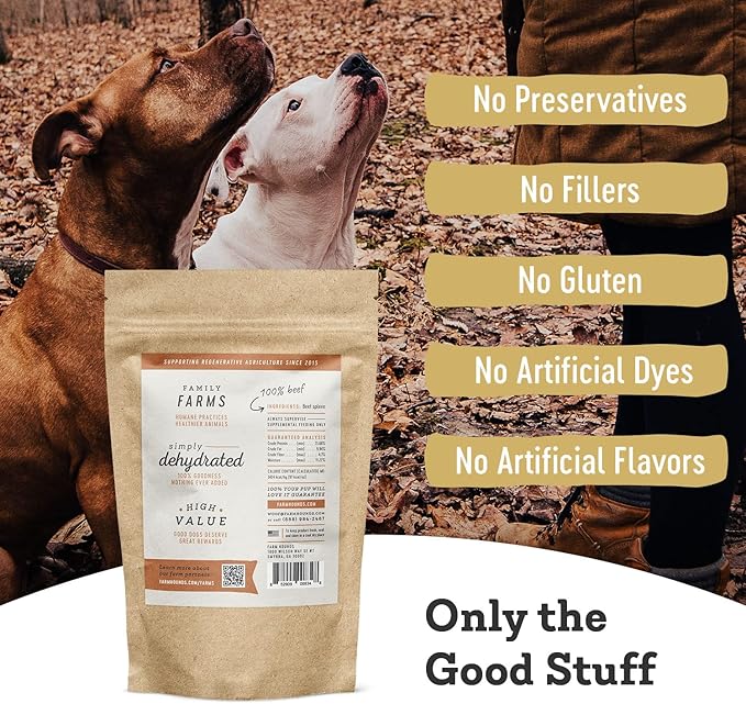 Farm Hounds - Beef Spleen - Premium Natural Beef Spleen Jerky For Dogs - Made From 100% Humanely Raised Cattle - Organ Treat - Great For Training & Treats - No Added Fillers - Made in USA -4oz -2 Pack