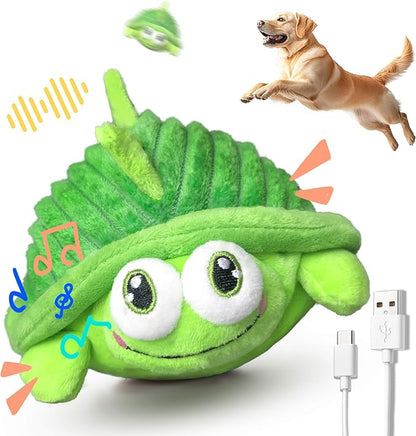 GUKCO Interactive Moving Dog Toys – Plush Chew Toy with Bouncing Ball, Music & Recording | Rechargeable Self-Play Toys for Small, Medium & Large Dogs to Keep Them Engaged (Turtle)