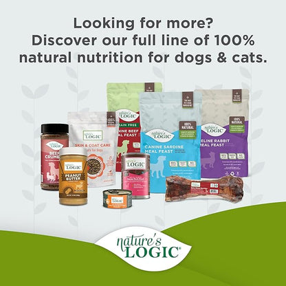 Nature's Logic Dry Dog Food - 100% Natural - No Synthetics - for All Ages, Sizes, Breeds - Free from Common Allergens, High Protein - Turkey Meal Feast, 25lbs