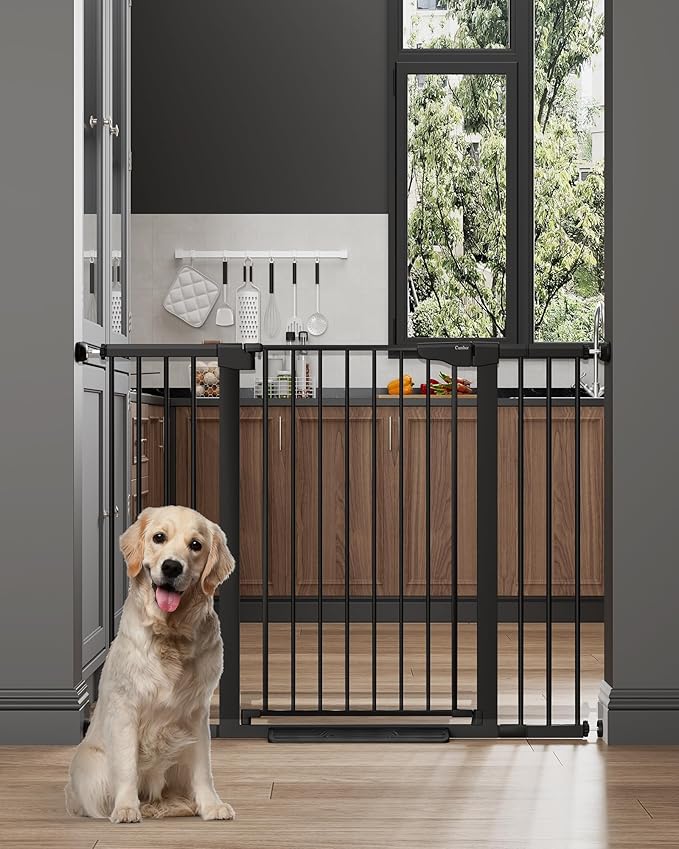Cumbor 48" Wide 36" Extra Tall Baby Gate & Cumbor 51.5" Wide 36" Extra Tall Dog Gate, Durable Child Gate for Stairs, Doorways, Easy Walk Thru Dog Gate for House for Doorways