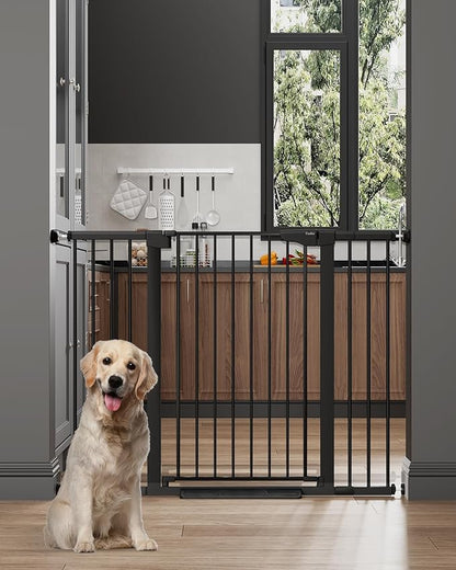 Cumbor 48" Wide 36" Extra Tall Baby Gate & Cumbor 51.5" Wide 36" Extra Tall Dog Gate, Durable Child Gate for Stairs, Doorways, Easy Walk Thru Dog Gate for House for Doorways