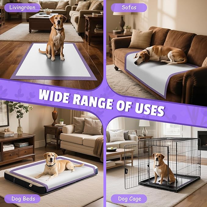Lavender Scented Super Absorbent & Leak-Proof Puppy Pads, 30"x36" Odor Control Pet Training Dog Pee Pads, Thicken Quick Dry Pee Pads, Potty Training Pads for Dogs Cats