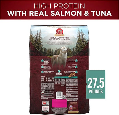 Purina ONE True Instinct With Real Salmon and Tuna Natural With Added Vitamins, Minerals and Nutrients High Protein Dog Food Dry Formula - 27.5 lb. Bag