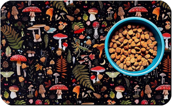 Dog Food Mats for Floors Waterproof Mat for Cat Food and Water Bowls - Absorbent Quick Dry Non Slip Mat for Pet Feeding