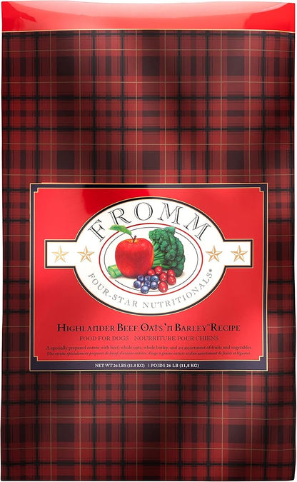 Fromm Four-Star Nutritionals Highlander Beef, Oats, & Barley Dog Food - Premium Dry Dog Food - Beef Recipe - 26 lb