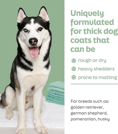 Hartz True Coat Thick Coat Dog Shampoo, 5 in 1 De‑Sheds & Softens with Oat Milk, Coconut Oil & Aloe, 16 oz