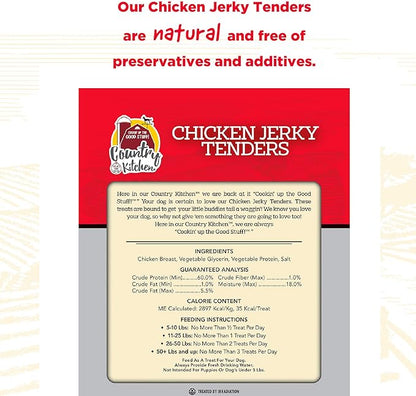 Country Kitchen Chicken Jerky Tender Dog Treats, Made with Real Chicken,High Protein, Low Fat, No Artificial Colors, 16 oz