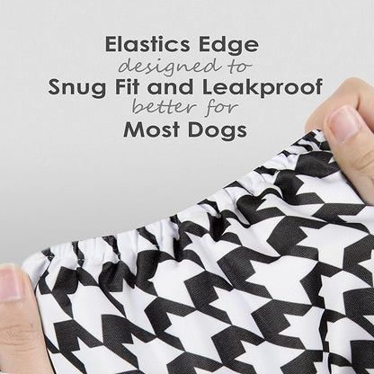 wegreeco Washable Male Dog Belly Band (Stylish Pattern)- Pack of 3 - Washable Male Dog Belly Wrap, Dog Diapers Male (Houndstooth, Medium)