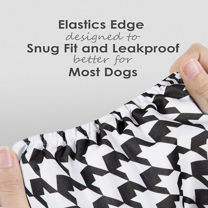 wegreeco Washable Male Dog Belly Band (Stylish Pattern)- Pack of 3 - Washable Male Dog Belly Wrap, Dog Diapers Male (Houndstooth, X-Large)