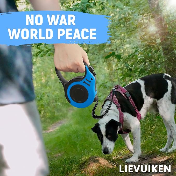 Retractable Dog Leash Automatic Telescopic Tractor Dog Tape, Pet Tape 10/16 FT Durable and Convenient, with Non-Slip Handle, Suitable for Small and Medium-Sized Dogs Blue
